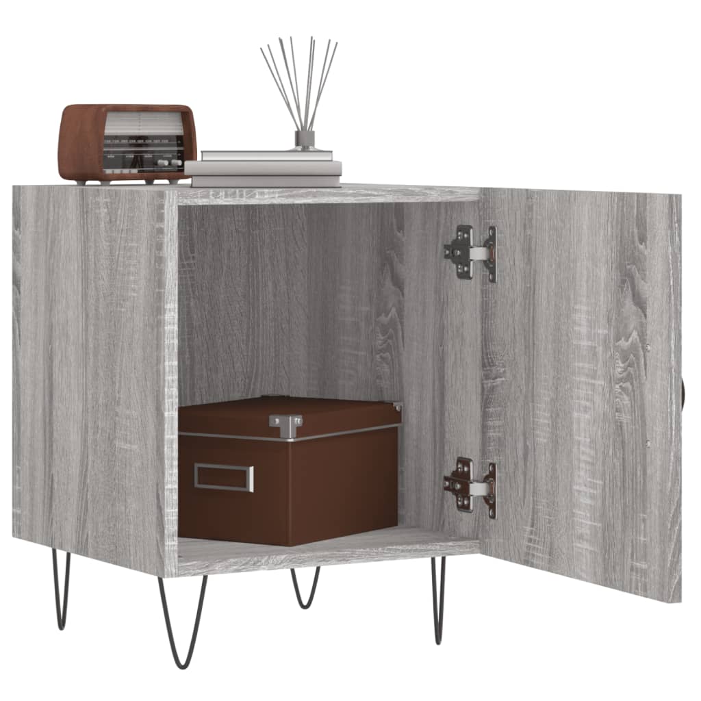 vidaXL Noptiere, 2 buc., gri sonoma, 40x40x50 cm, lemn compozit vidaXL Noptiere, 2 buc., gri sonoma, 40x40x50 cm, lemn compozit