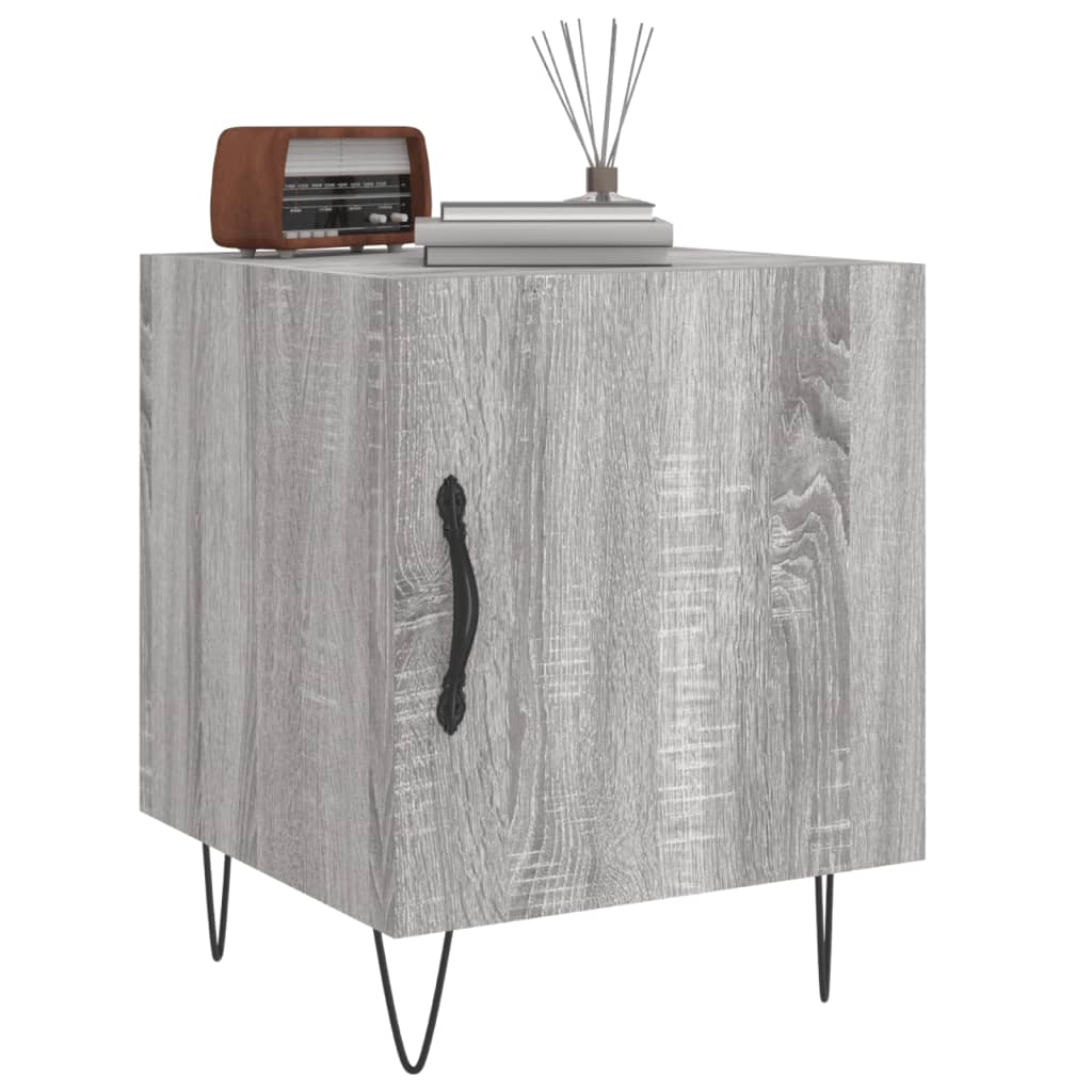 vidaXL Noptiere, 2 buc., gri sonoma, 40x40x50 cm, lemn compozit vidaXL Noptiere, 2 buc., gri sonoma, 40x40x50 cm, lemn compozit