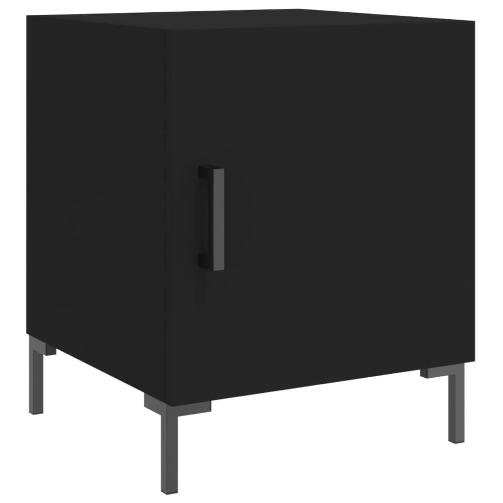 vidaXL Noptiere, 2 buc., negru, 40x40x50 cm, lemn compozit vidaXL Noptiere, 2 buc., negru, 40x40x50 cm, lemn compozit