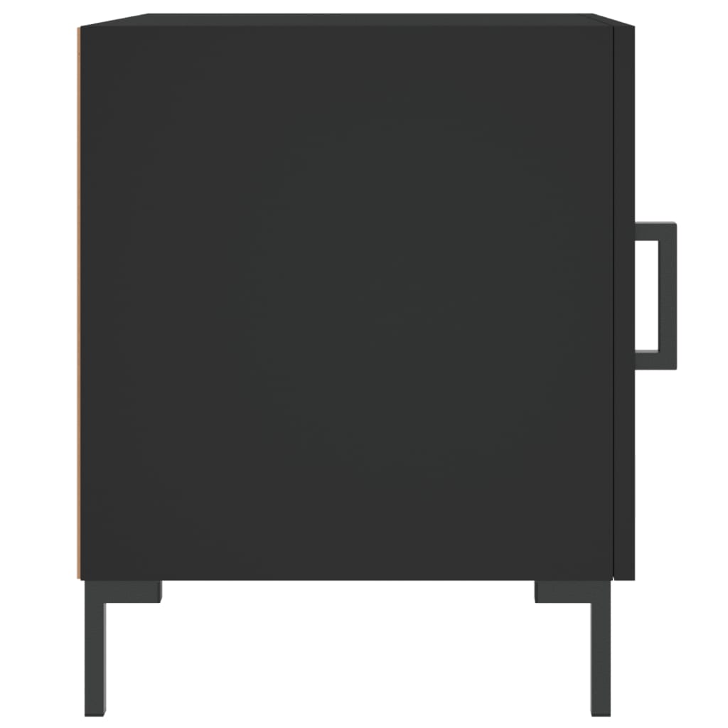 vidaXL Noptiere, 2 buc., negru, 40x40x50 cm, lemn compozit vidaXL Noptiere, 2 buc., negru, 40x40x50 cm, lemn compozit