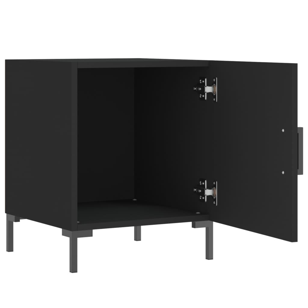 vidaXL Noptiere, 2 buc., negru, 40x40x50 cm, lemn compozit vidaXL Noptiere, 2 buc., negru, 40x40x50 cm, lemn compozit