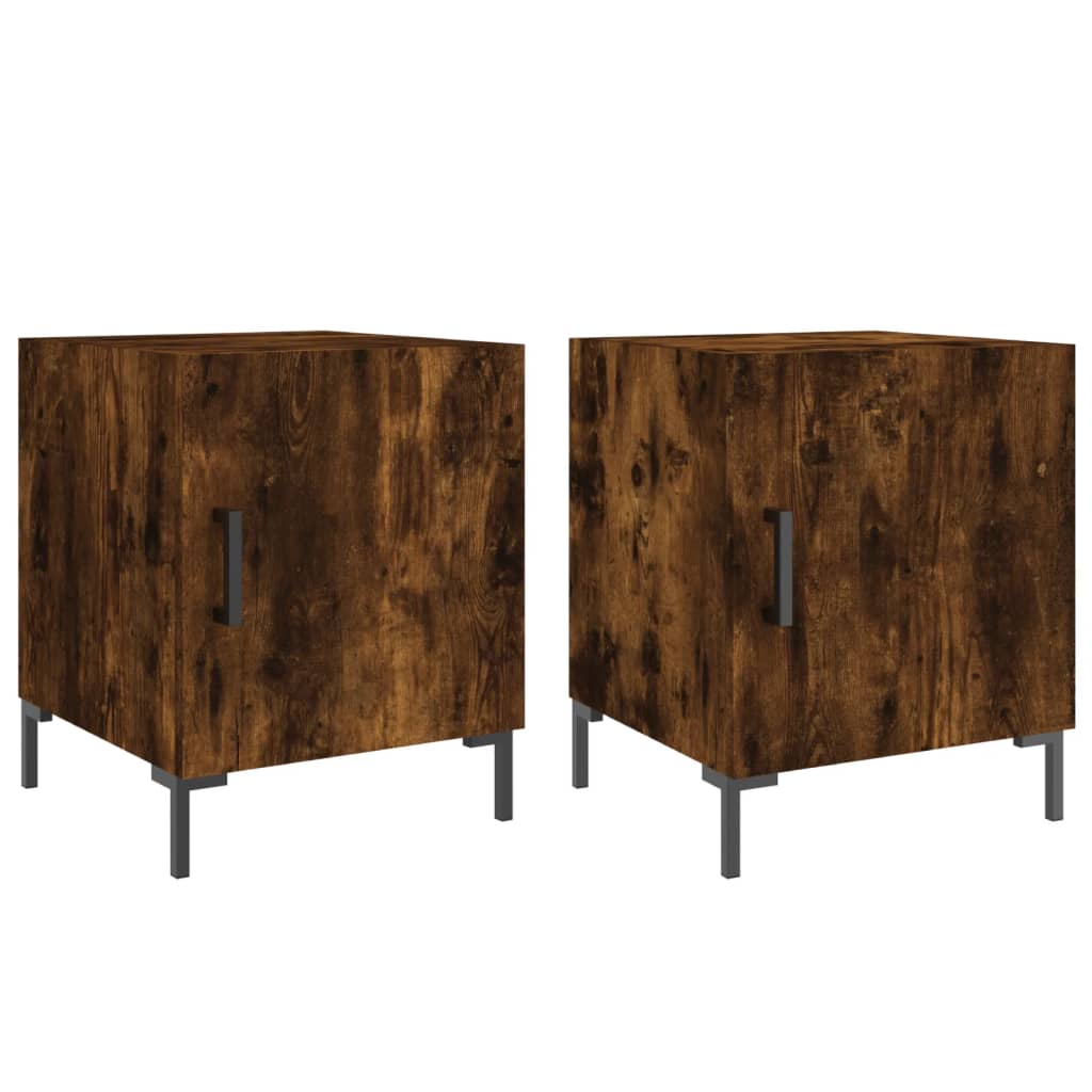 vidaXL Noptiere, 2 buc., stejar fumuriu, 40x40x50 cm, lemn compozit vidaXL Noptiere, 2 buc., stejar fumuriu, 40x40x50 cm, lemn compozit
