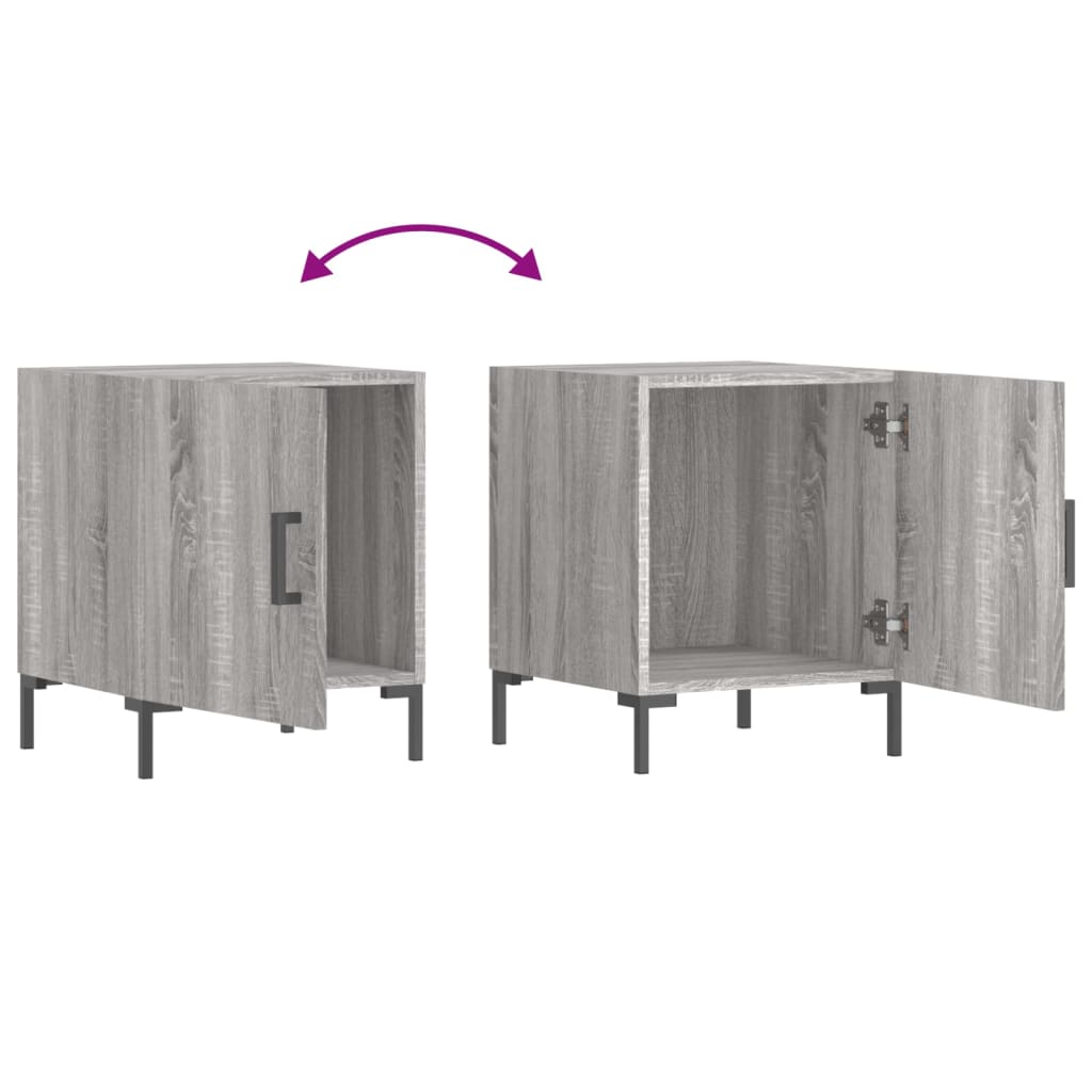 vidaXL Noptiere, 2 buc., gri sonoma, 40x40x50 cm, lemn compozit vidaXL Noptiere, 2 buc., gri sonoma, 40x40x50 cm, lemn compozit