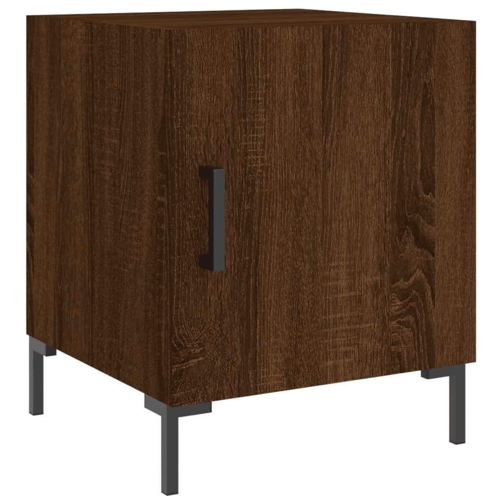 vidaXL Noptiere, 2 buc., stejar maro, 40x40x50 cm, lemn compozit vidaXL Noptiere, 2 buc., stejar maro, 40x40x50 cm, lemn compozit