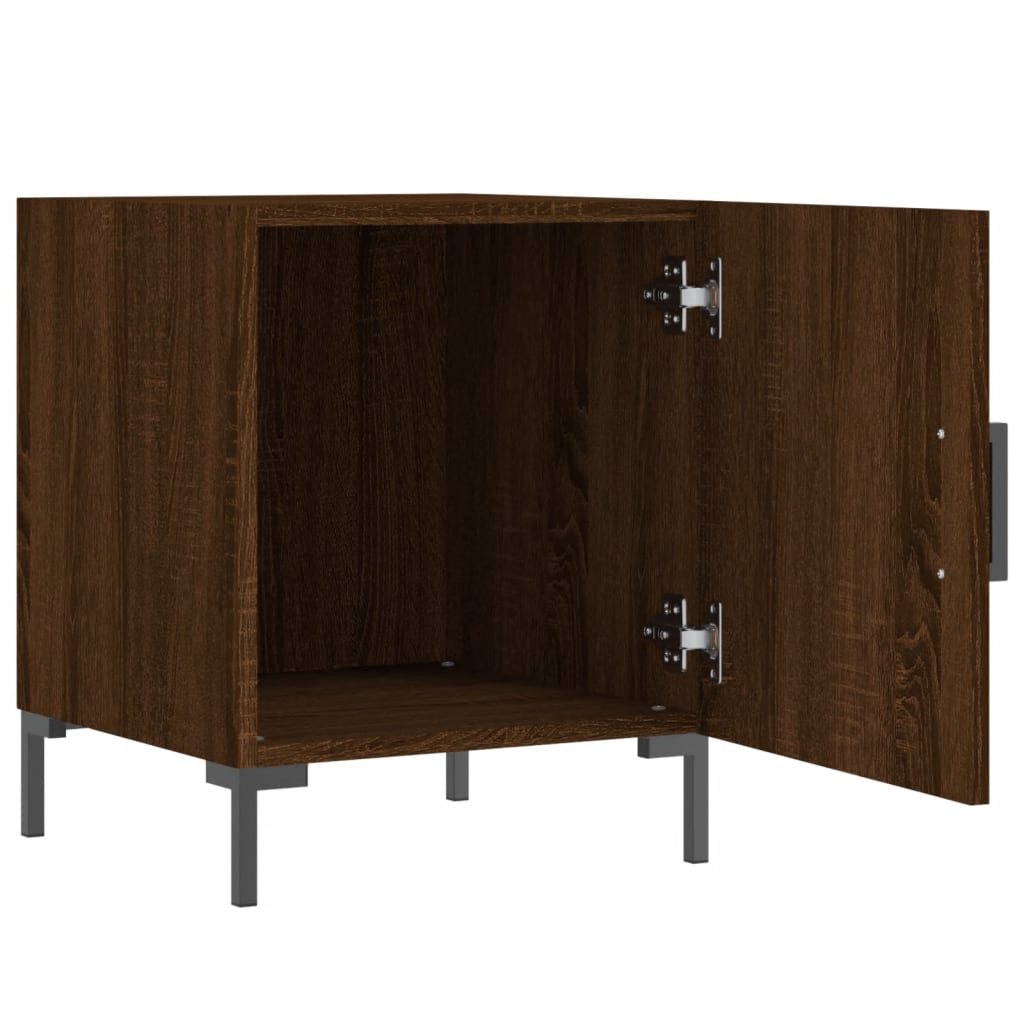 vidaXL Noptiere, 2 buc., stejar maro, 40x40x50 cm, lemn compozit vidaXL Noptiere, 2 buc., stejar maro, 40x40x50 cm, lemn compozit