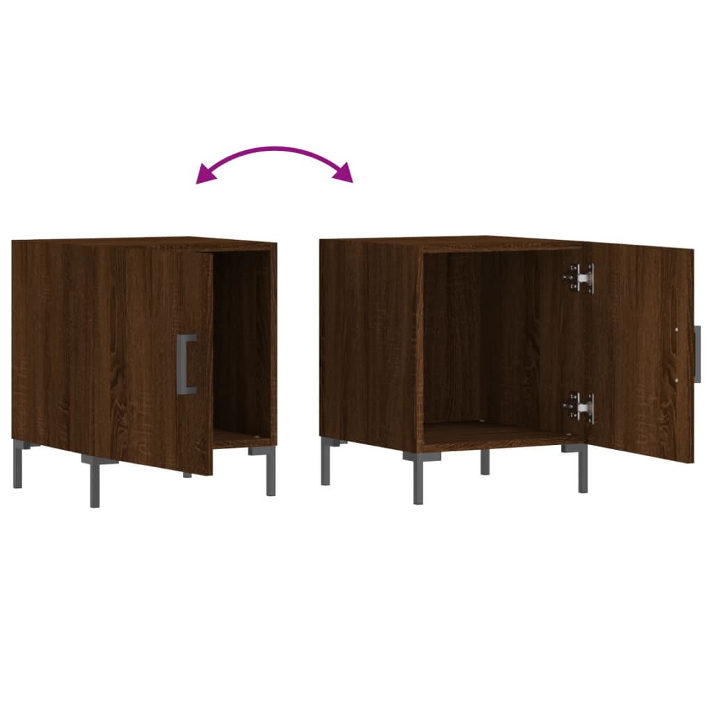 vidaXL Noptiere, 2 buc., stejar maro, 40x40x50 cm, lemn compozit vidaXL Noptiere, 2 buc., stejar maro, 40x40x50 cm, lemn compozit