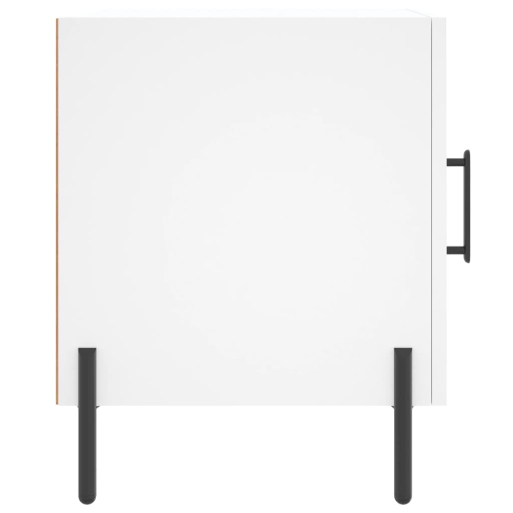 vidaXL Noptiere, 2 buc., alb, 40x40x50 cm, lemn compozit