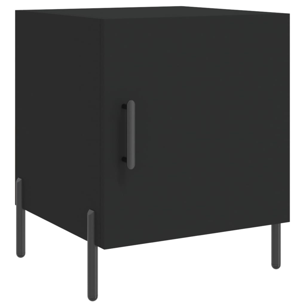 vidaXL Noptiere, 2 buc., negru, 40x40x50 cm, lemn compozit vidaXL Noptiere, 2 buc., negru, 40x40x50 cm, lemn compozit