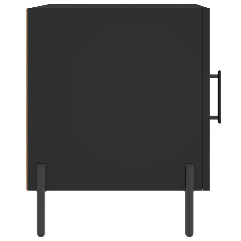 vidaXL Noptiere, 2 buc., negru, 40x40x50 cm, lemn compozit vidaXL Noptiere, 2 buc., negru, 40x40x50 cm, lemn compozit