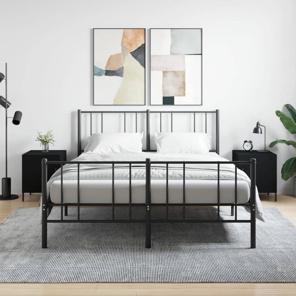 vidaXL Noptiere, 2 buc., negru, 40x40x50 cm, lemn compozit vidaXL Noptiere, 2 buc., negru, 40x40x50 cm, lemn compozit