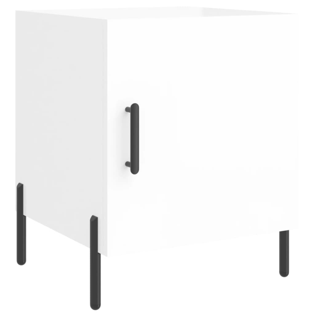 vidaXL Noptiere, 2 buc., alb extralucios, 40x40x50 cm, lemn compozit