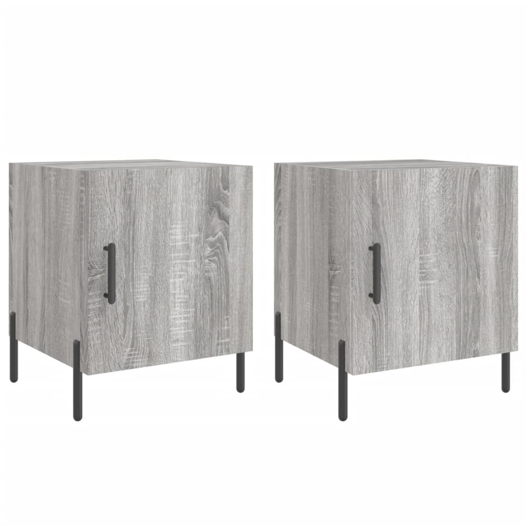 vidaXL Noptiere, 2 buc., gri sonoma, 40x40x50 cm, lemn compozit vidaXL Noptiere, 2 buc., gri sonoma, 40x40x50 cm, lemn compozit