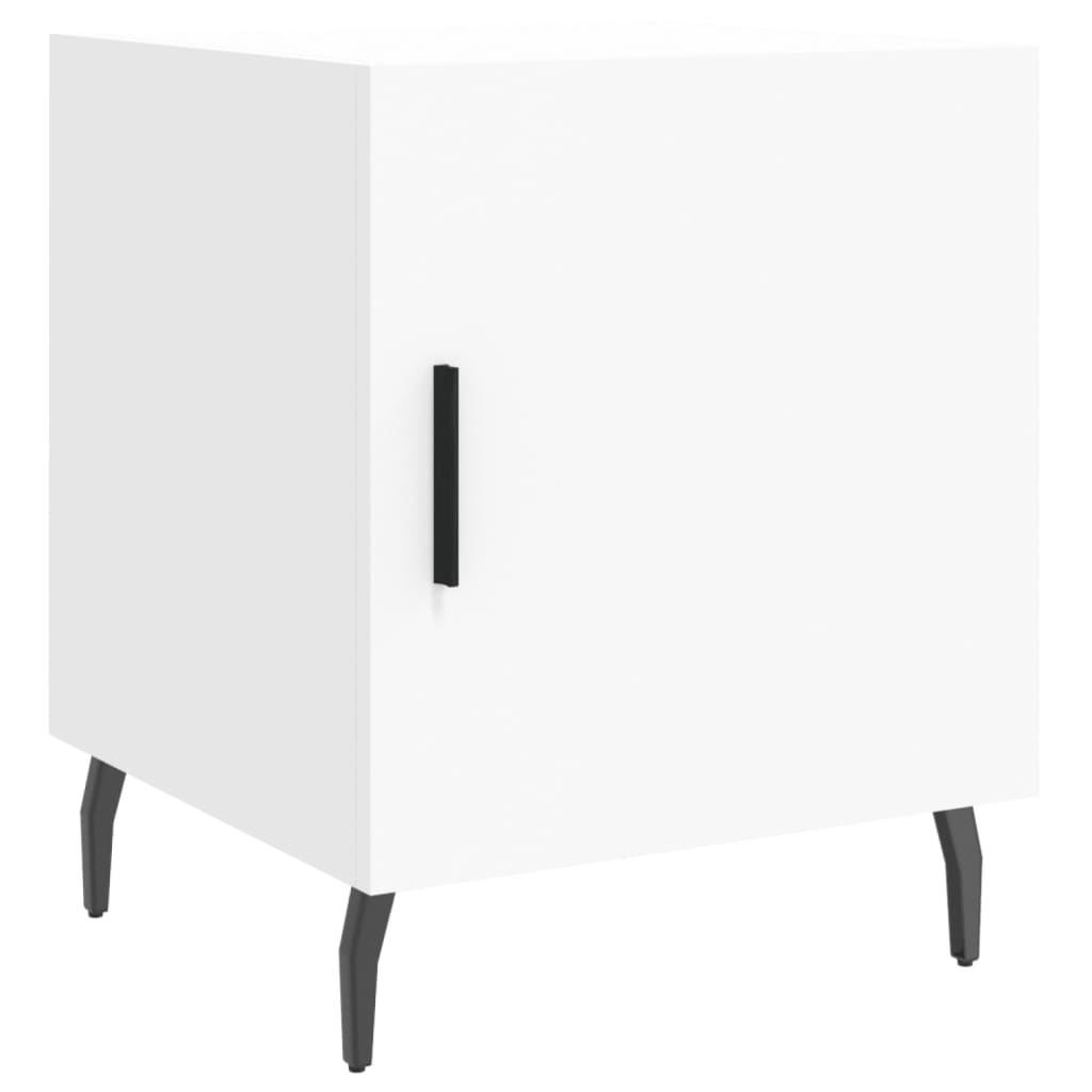 vidaXL Noptiere, 2 buc., alb, 40x40x50 cm, lemn compozit