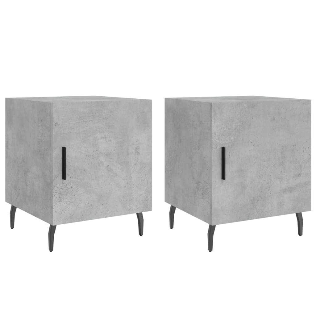 vidaXL Noptiere, 2 buc., gri beton, 40x40x50 cm, lemn compozit vidaXL Noptiere, 2 buc., gri beton, 40x40x50 cm, lemn compozit