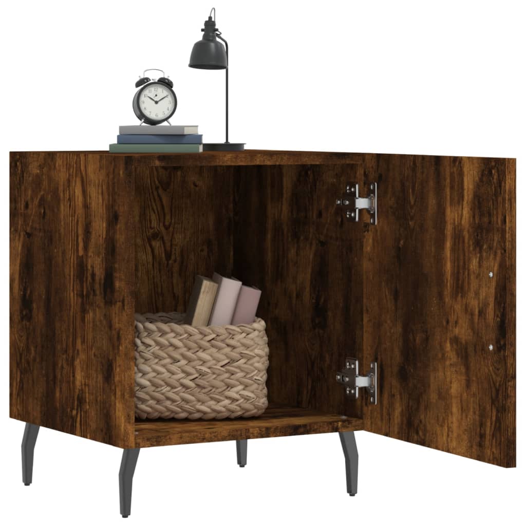 vidaXL Noptiere, 2 buc., stejar fumuriu, 40x40x50 cm, lemn compozit vidaXL Noptiere, 2 buc., stejar fumuriu, 40x40x50 cm, lemn compozit