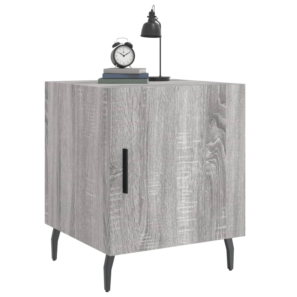 vidaXL Noptiere, 2 buc., gri sonoma, 40x40x50 cm, lemn compozit vidaXL Noptiere, 2 buc., gri sonoma, 40x40x50 cm, lemn compozit