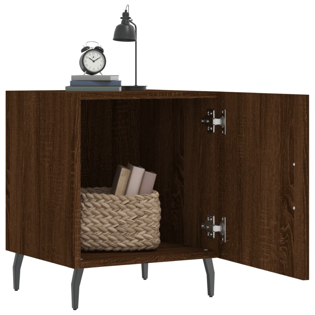 vidaXL Noptiere, 2 buc., stejar maro, 40x40x50 cm, lemn compozit vidaXL Noptiere, 2 buc., stejar maro, 40x40x50 cm, lemn compozit