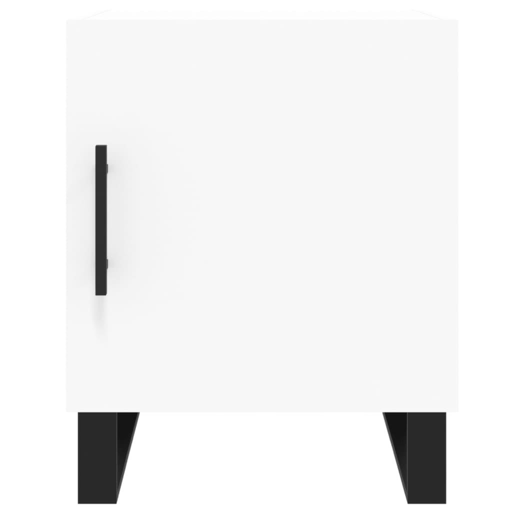 vidaXL Noptiere, 2 buc., alb, 40x40x50 cm, lemn compozit vidaXL Noptiere, 2 buc., alb, 40x40x50 cm, lemn compozit