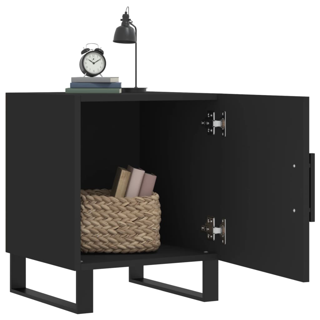 vidaXL Noptiere, 2 buc., negru, 40x40x50 cm, lemn compozit