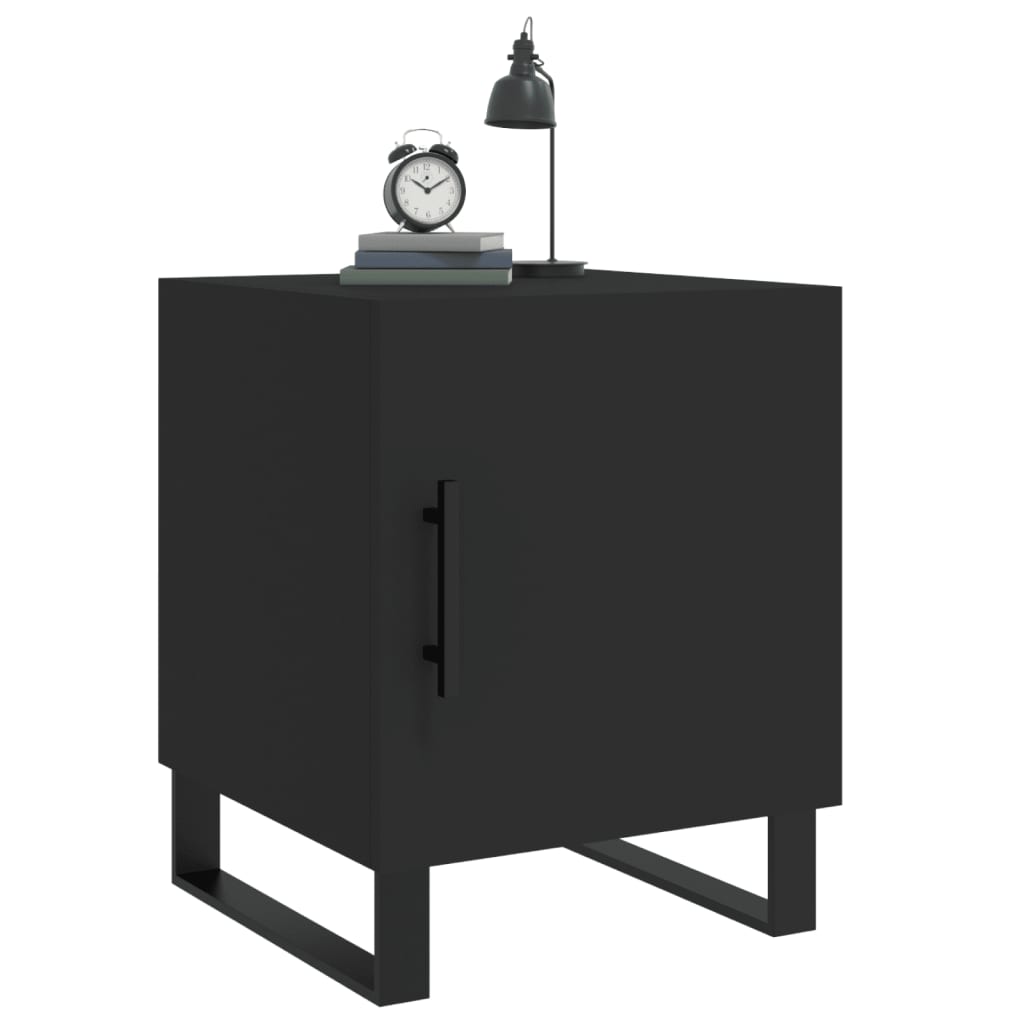 vidaXL Noptiere, 2 buc., negru, 40x40x50 cm, lemn compozit