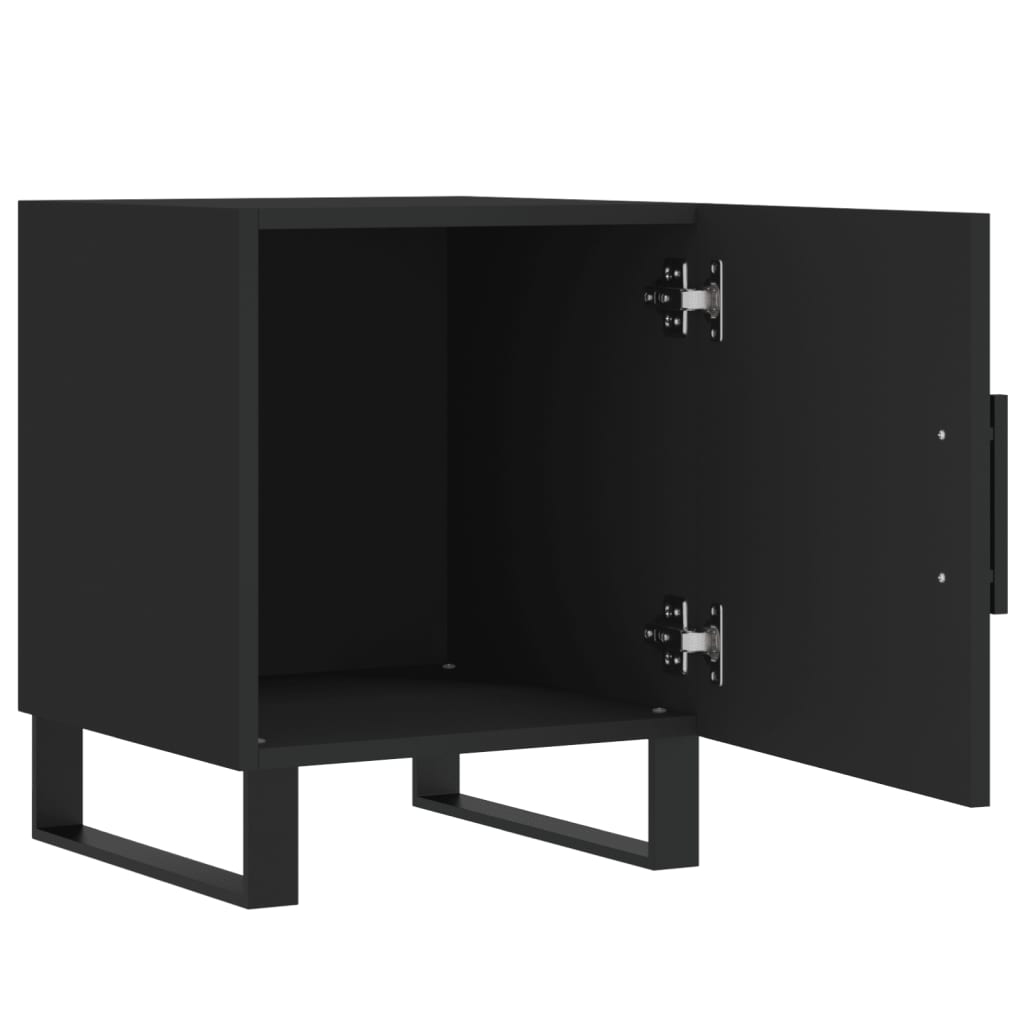 vidaXL Noptiere, 2 buc., negru, 40x40x50 cm, lemn compozit