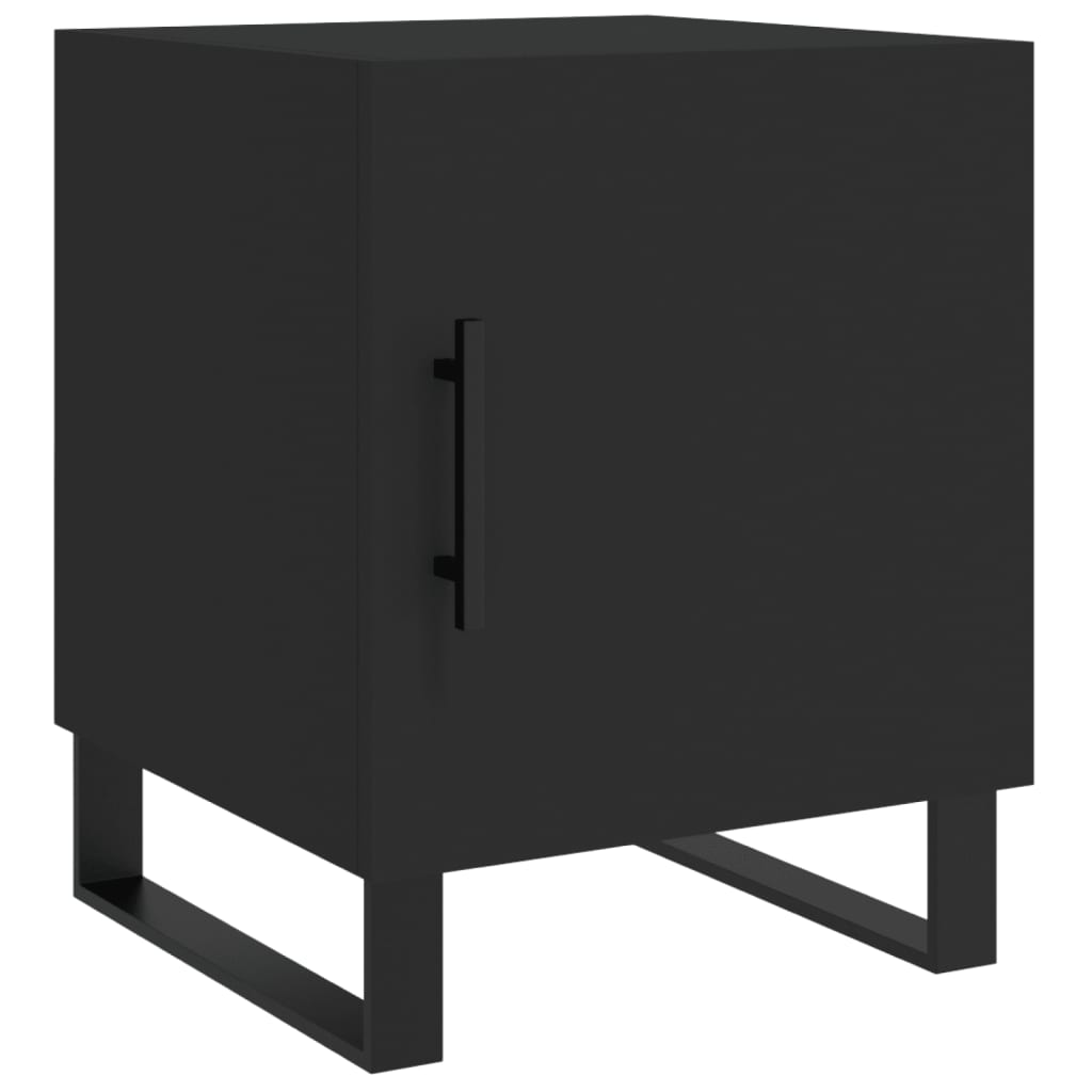 vidaXL Noptiere, 2 buc., negru, 40x40x50 cm, lemn compozit