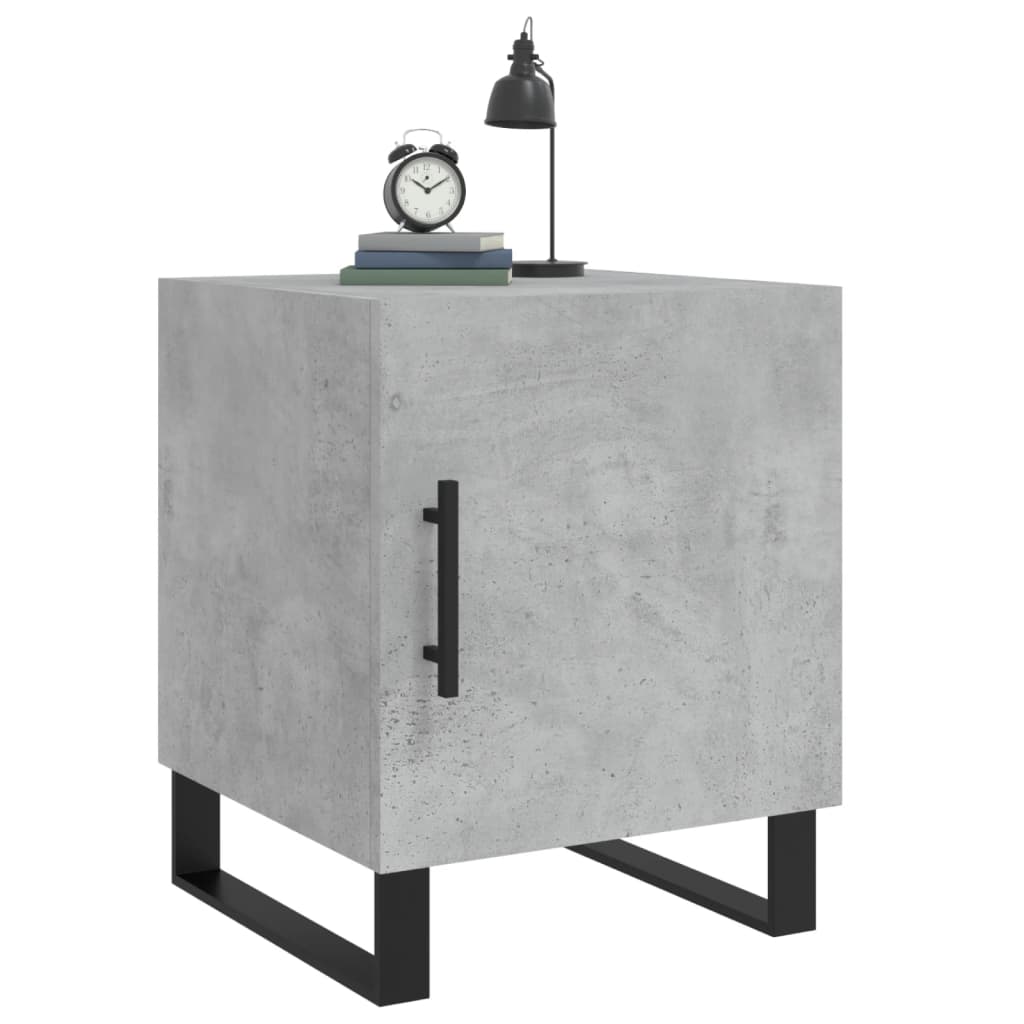 vidaXL Noptiere, 2 buc., gri beton, 40x40x50 cm, lemn compozit