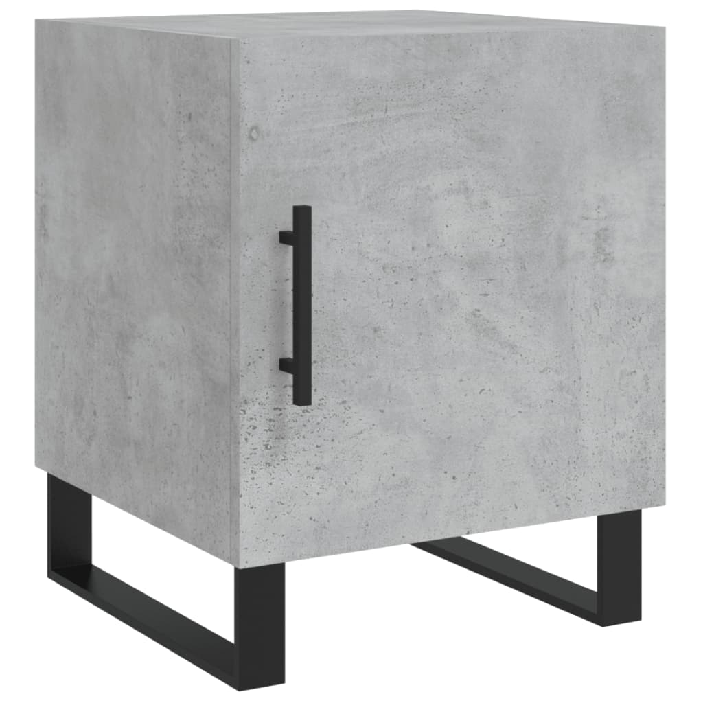 vidaXL Noptiere, 2 buc., gri beton, 40x40x50 cm, lemn compozit