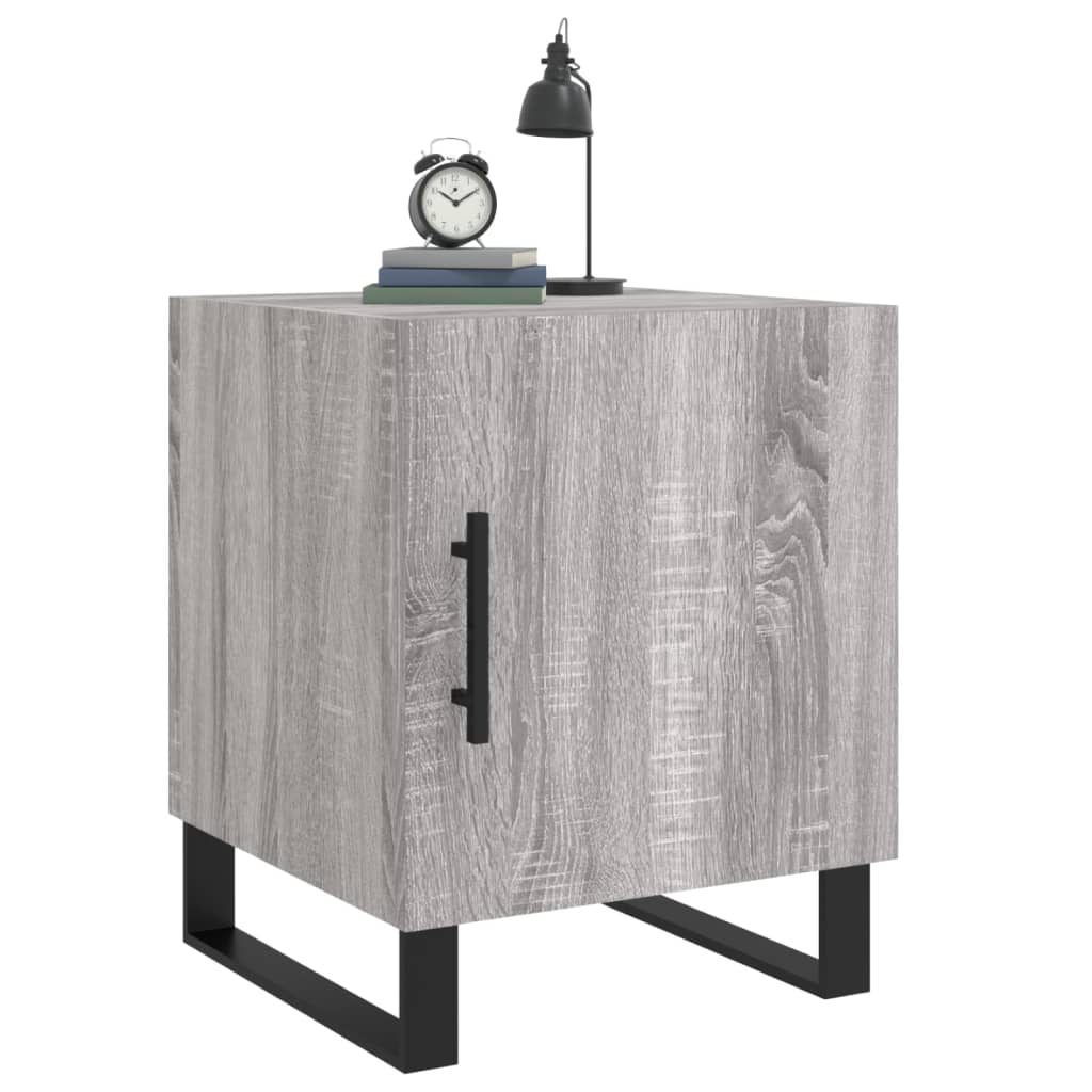 vidaXL Noptiere, 2 buc., gri sonoma, 40x40x50 cm, lemn compozit vidaXL Noptiere, 2 buc., gri sonoma, 40x40x50 cm, lemn compozit