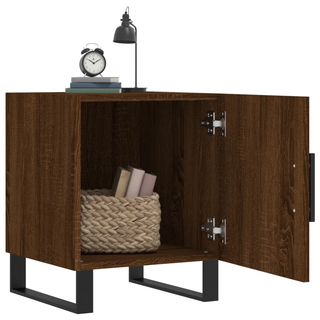 vidaXL Noptiere, 2 buc., stejar maro, 40x40x50 cm, lemn compozit vidaXL Noptiere, 2 buc., stejar maro, 40x40x50 cm, lemn compozit