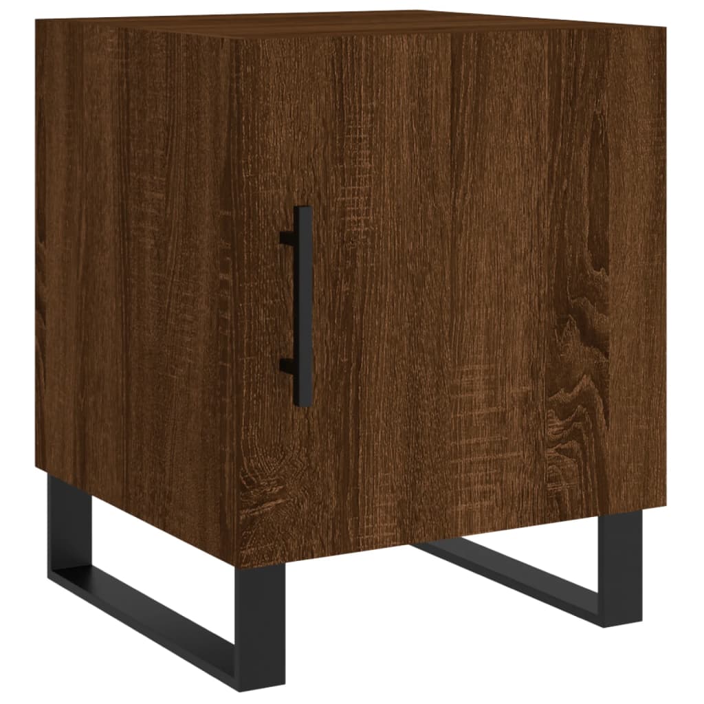 vidaXL Noptiere, 2 buc., stejar maro, 40x40x50 cm, lemn compozit vidaXL Noptiere, 2 buc., stejar maro, 40x40x50 cm, lemn compozit