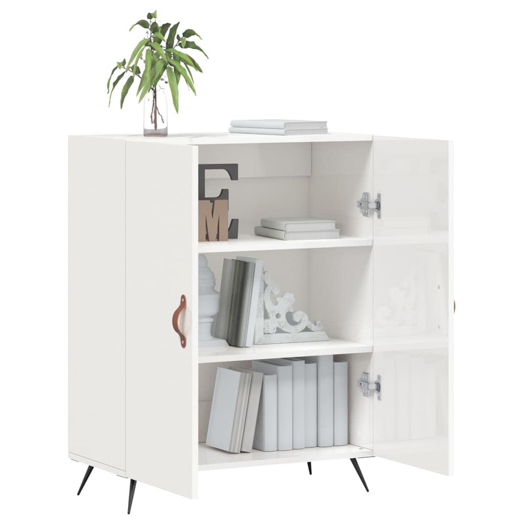 vidaXL Dulap, alb extralucios, 69,5x34x90 cm, lemn compozit