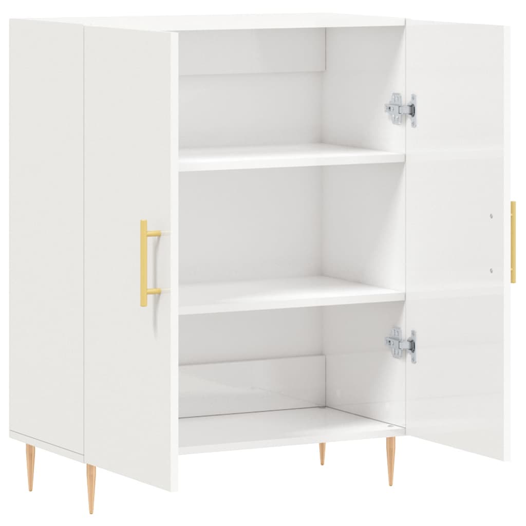 vidaXL Dulap, alb extralucios, 69,5x34x90 cm, lemn compozit