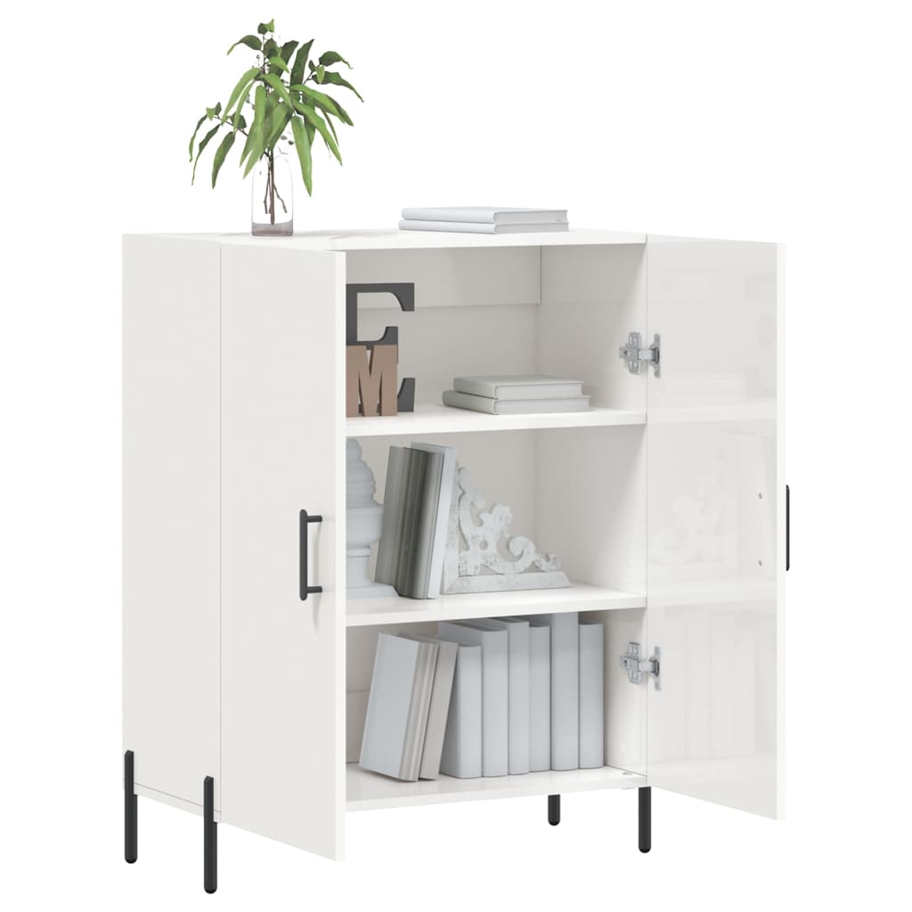 vidaXL Dulap, alb extralucios, 69,5x34x90 cm, lemn compozit