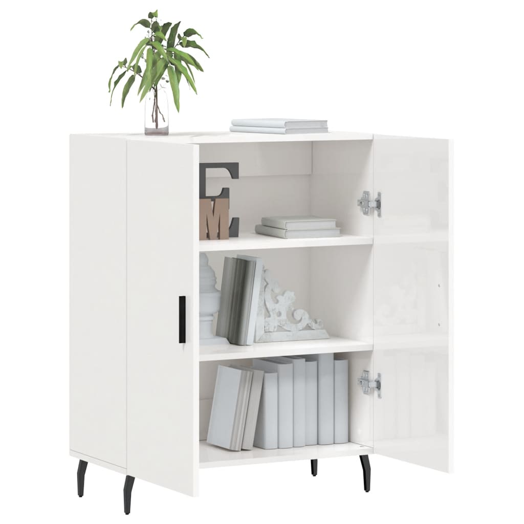 vidaXL Dulap, alb extralucios, 69,5x34x90 cm, lemn compozit