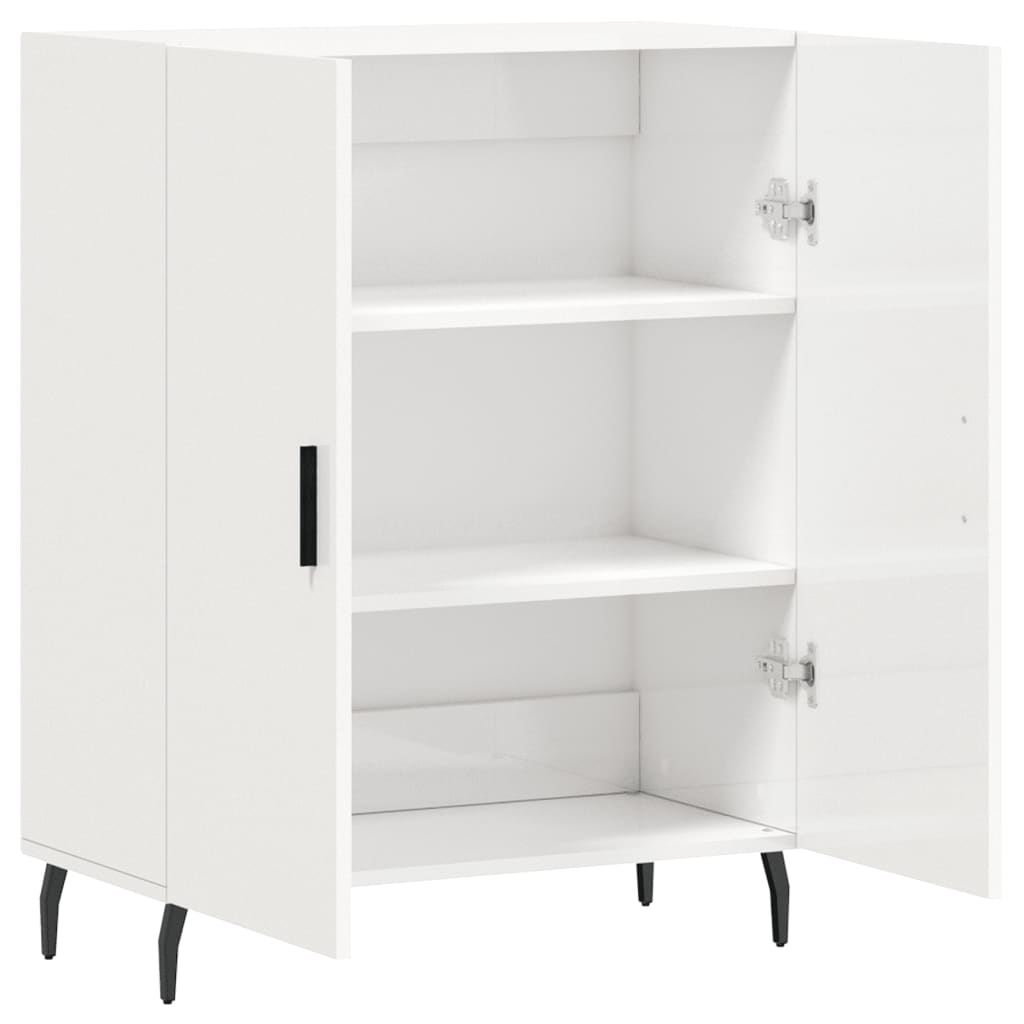 vidaXL Dulap, alb extralucios, 69,5x34x90 cm, lemn compozit