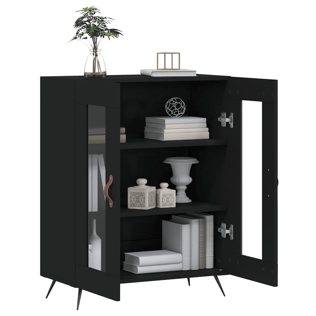 vidaXL Dulap, negru, 69,5x34x90 cm, lemn compozit