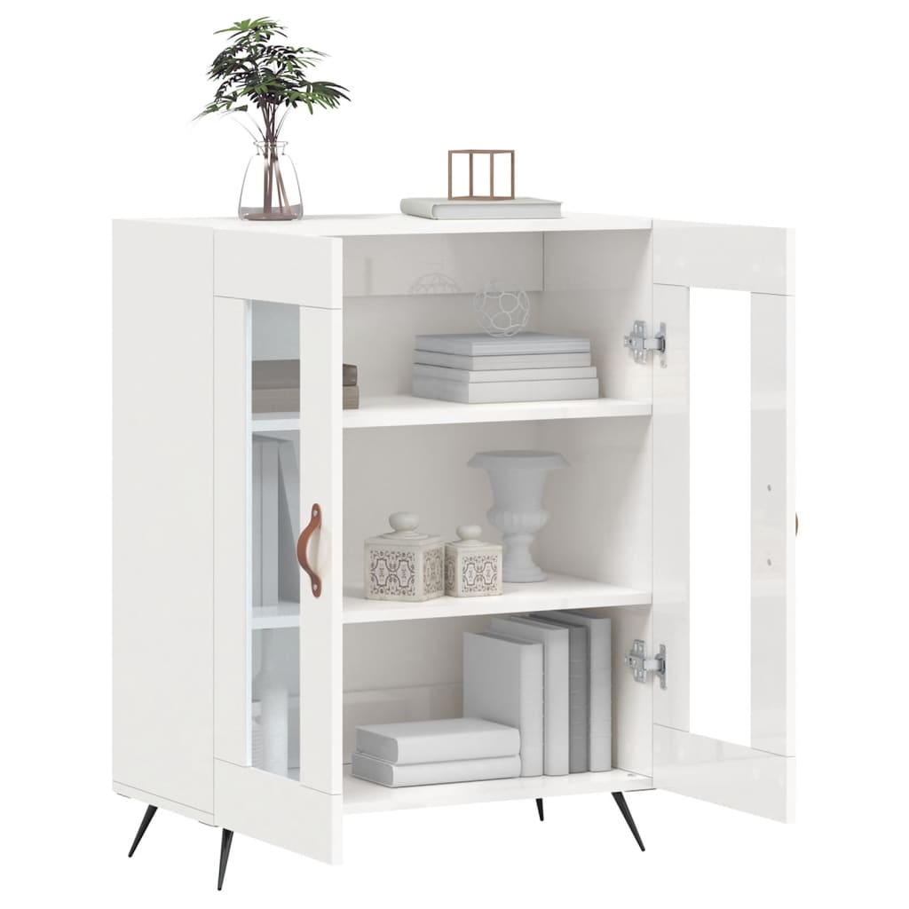 vidaXL Dulap, alb extralucios, 69,5x34x90 cm, lemn compozit