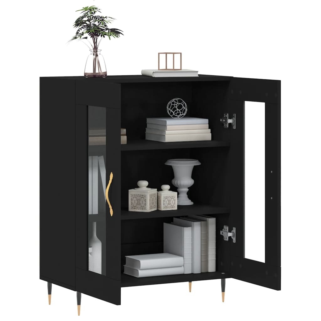 vidaXL Dulap, negru, 69,5x34x90 cm, lemn compozit vidaXL Dulap, negru, 69,5x34x90 cm, lemn compozit