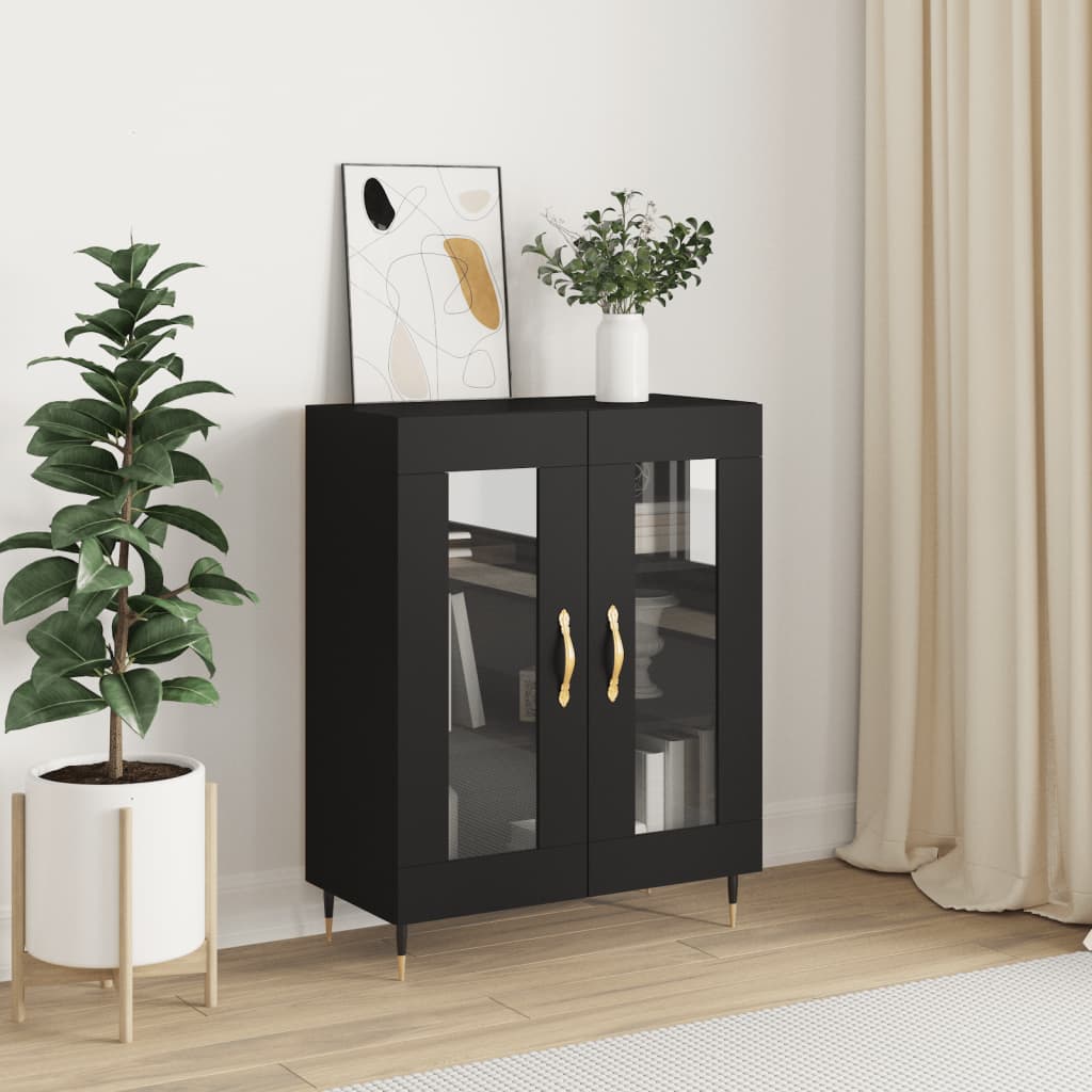 vidaXL Dulap, negru, 69,5x34x90 cm, lemn compozit vidaXL Dulap, negru, 69,5x34x90 cm, lemn compozit