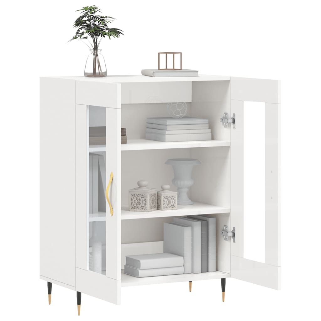 vidaXL Dulap, alb extralucios, 69,5x34x90 cm, lemn compozit