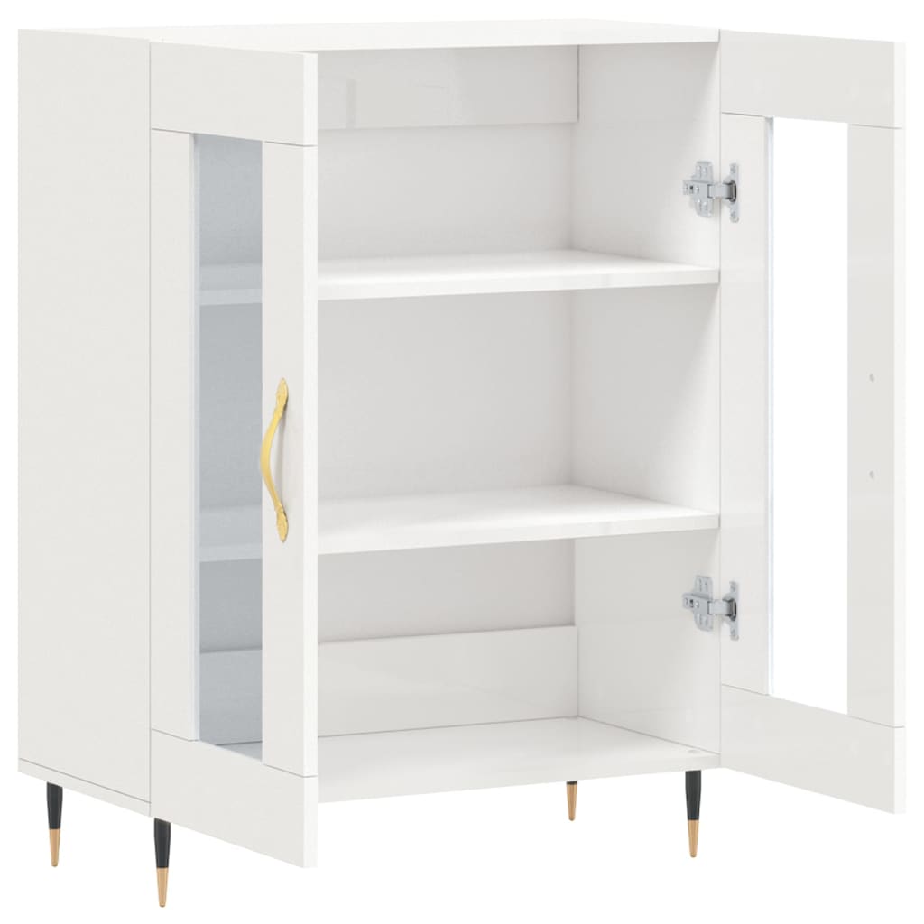 vidaXL Dulap, alb extralucios, 69,5x34x90 cm, lemn compozit