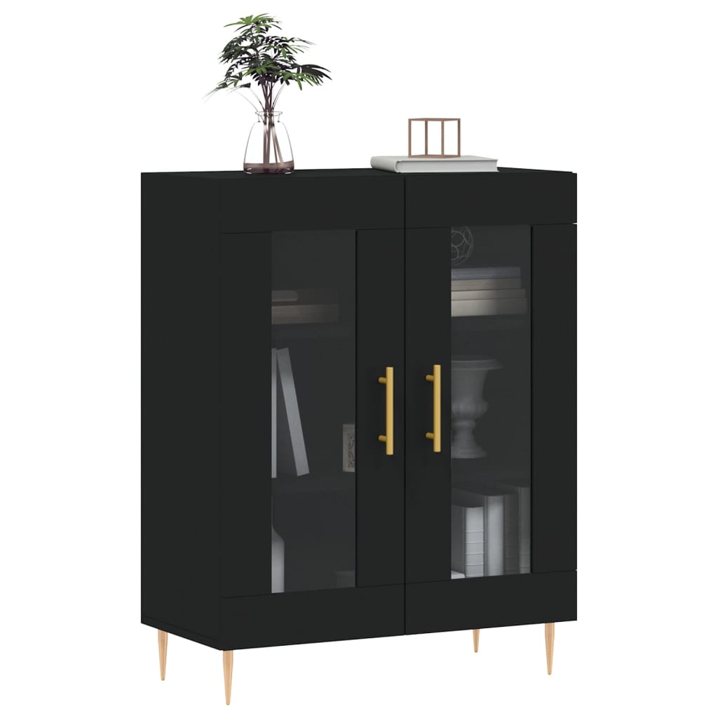 vidaXL Dulap, negru, 69,5x34x90 cm, lemn compozit