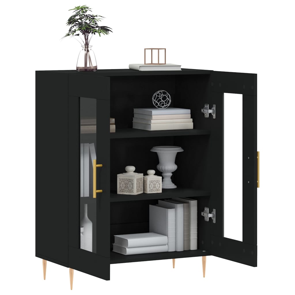 vidaXL Dulap, negru, 69,5x34x90 cm, lemn compozit