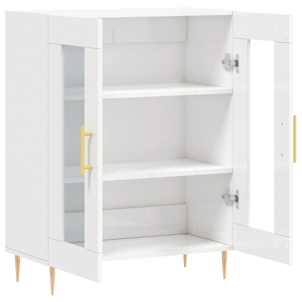 vidaXL Dulap, alb extralucios, 69,5x34x90 cm, lemn compozit