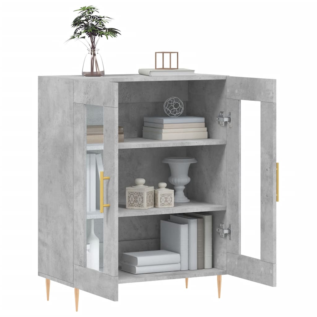 vidaXL Dulap, gri beton, 69,5x34x90 cm, lemn compozit