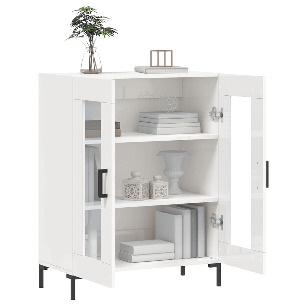 vidaXL Dulap, alb extralucios, 69,5x34x90 cm, lemn compozit
