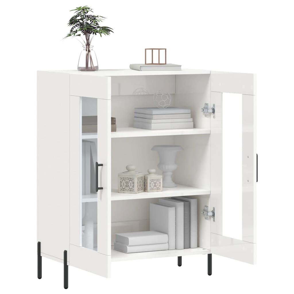 vidaXL Dulap, alb extralucios, 69,5x34x90 cm, lemn compozit