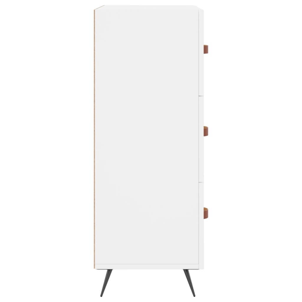 vidaXL Comodă cu sertare, alb, 69,5x34x90 cm, lemn compozit