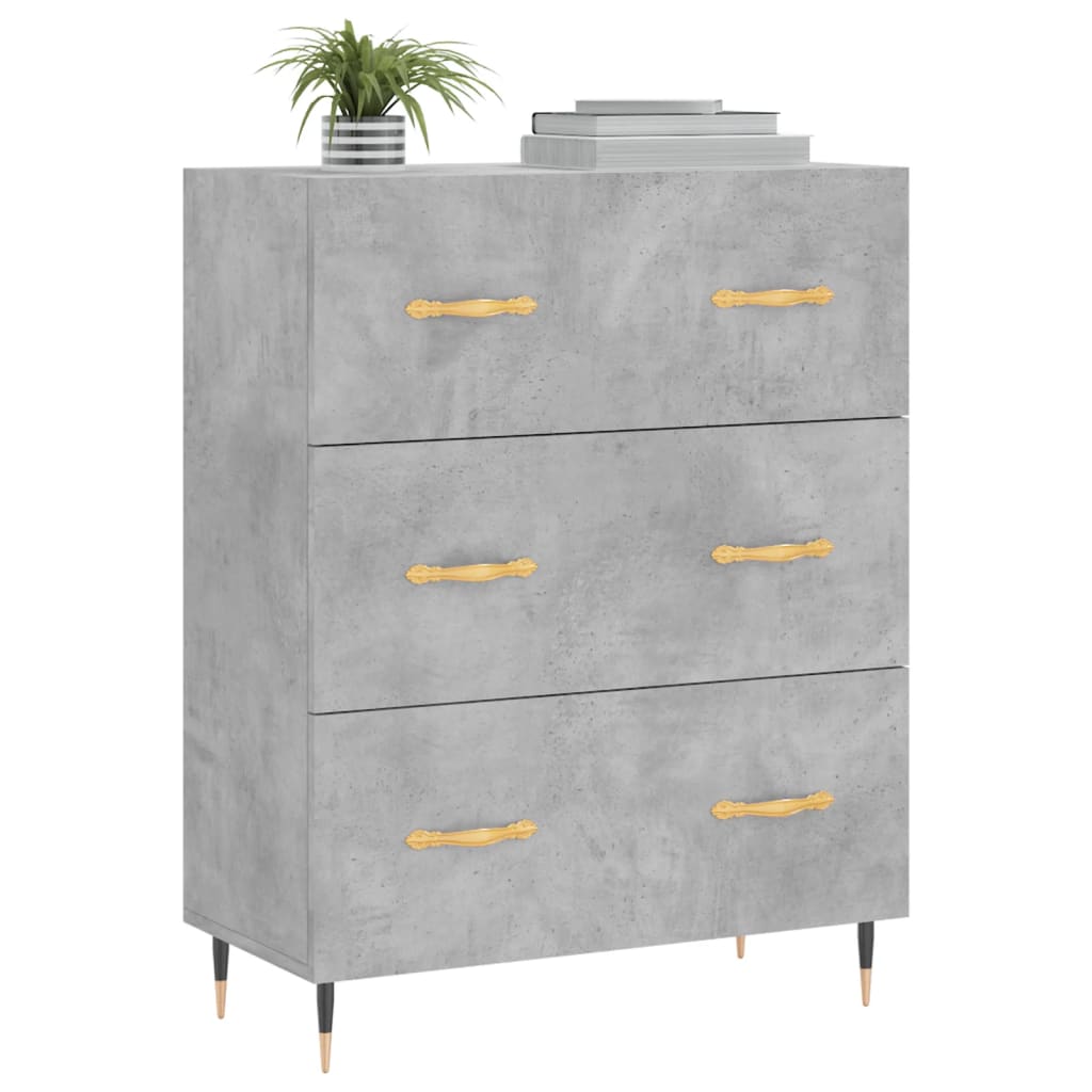vidaXL Servantă, gri beton, 69,5x34x90 cm, lemn compozit vidaXL Servantă, gri beton, 69,5x34x90 cm, lemn compozit